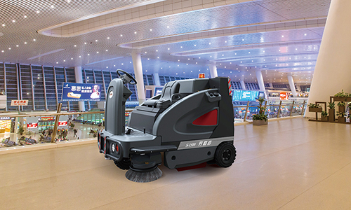 工廠(chǎng)灰塵地面用高美駕駛式掃地機(jī)清掃效果